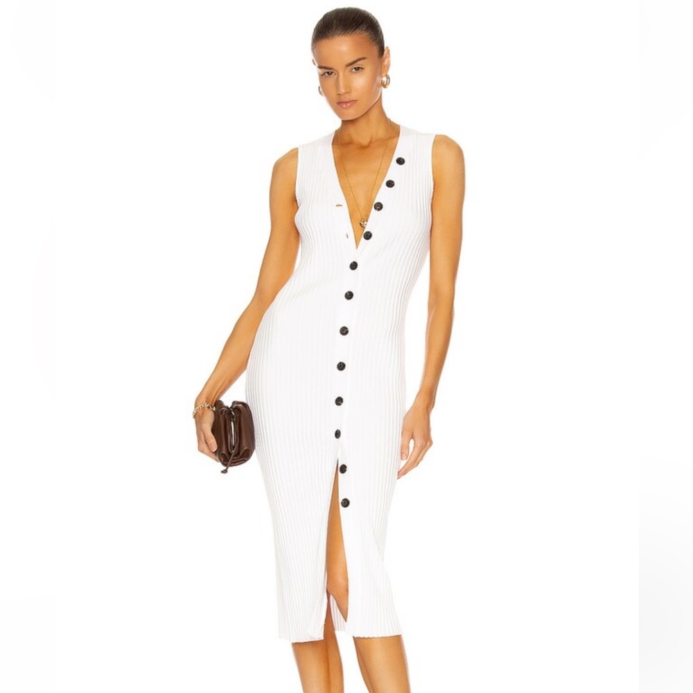 Enza Costa GREEN ribbed midi dress